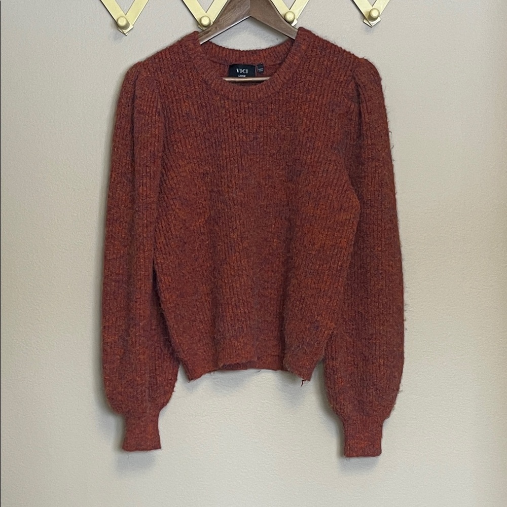 Vici Women's Warm Rust Crew Neck Sweater